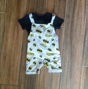 NWOT Batman outfit with cropped overalls and short sleeve tee